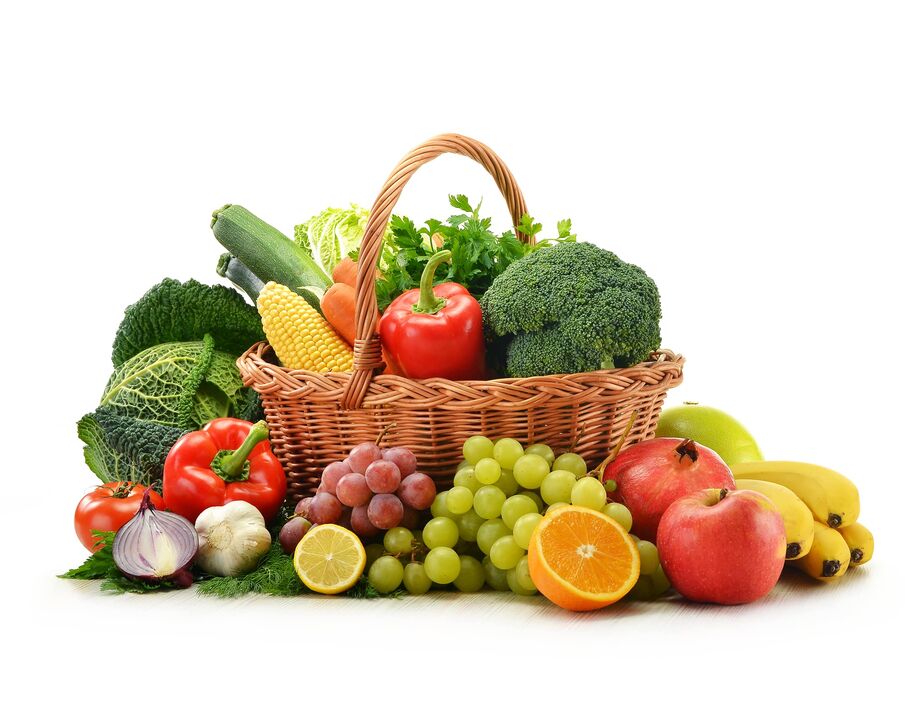节食的新鲜水果和蔬菜